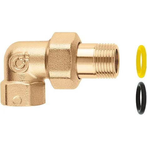 Raccordo curvo a tre pezzi PN16 1" F x M a bocchettone Caleffi 588160  1" F x M a bocchettone (1/2)