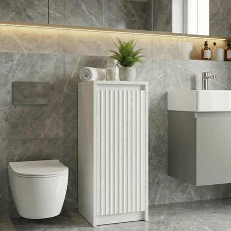 Maison Fluted Bathroom Storage Cabinet (1/2)