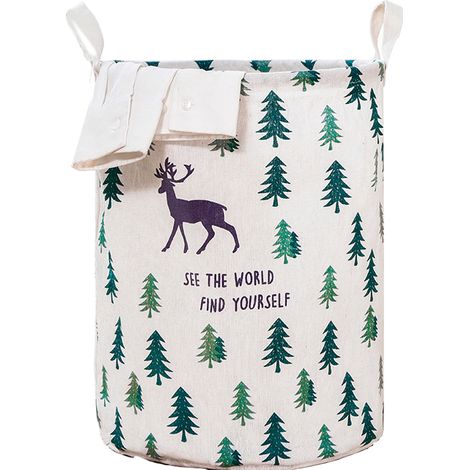 Panier À Linge - Toile Épaisse Avec Revêtement PE Imperméable - Pliable Pour Chambre D'enfant Ou Salle De Bain - 1 Pièce (1/5)