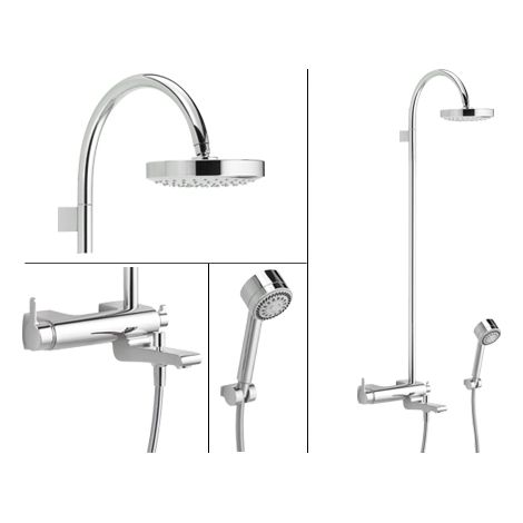 Keuco Elegance Mitigeur monocommande de baignoire 51620 pour montage en saillie, avec pomme de douche, chromé - 51620010200 (1/4)