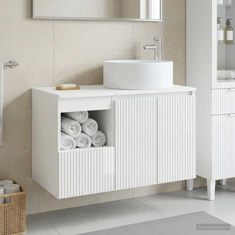 vidaXL Bathroom Furniture Set 2 pcs High Gloss White Engineered Wood (1/5)