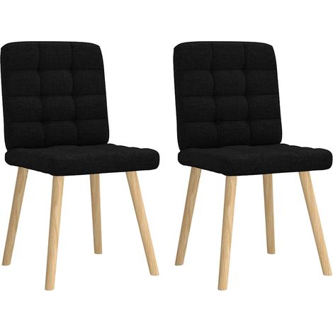 Esszimmerstühle 2 Stk. Schwarz Stoff (1/5)