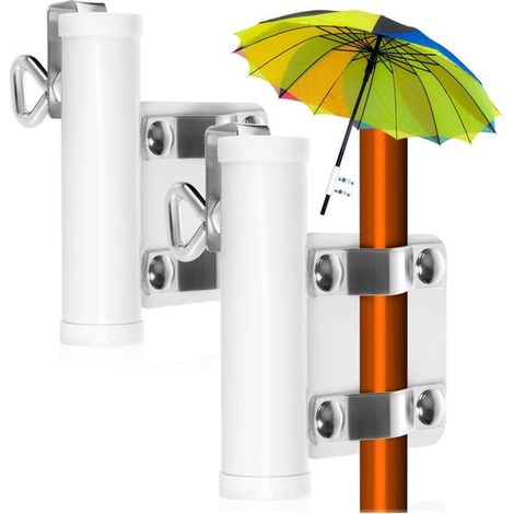 2x Sonnenschirmhalter für Balkongeländer Sonnenschirm-Balkonhalter Sonnenschirmständer Sonnenschirmhalter bis 28 mm Plattenstärke bis 30 mm 2 2 Stück