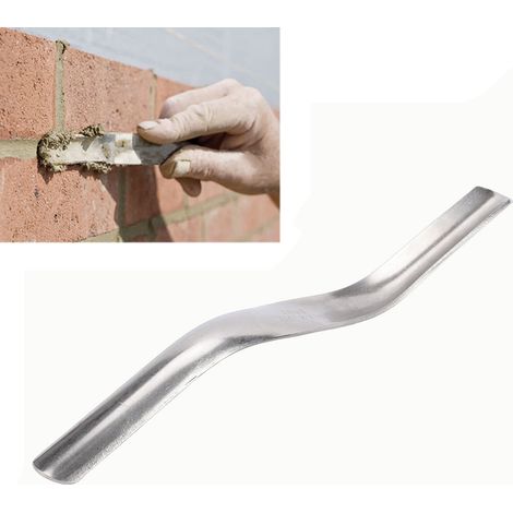 Jointoyeur à briques 3/4 x 7/8 po en acier inoxydable, outil à double extrémité pour jointoyer les briques de cuisine, salle de bain, sol et fenêtre (1/5)
