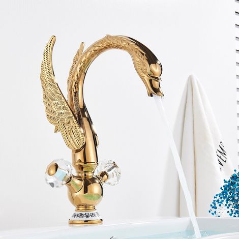 Suguword – Mitigeur de lavabo réglable à chaud et à froid – Corps en laiton plaqué nickel et chrome – Économie d'eau jusqu'à 30% – Installation facile (1/5)