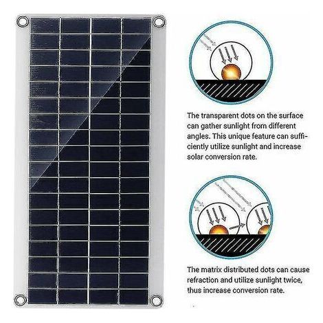 Kit Solaire 300w - Panneau Solaire Flexible Module Pv Monocristallin + Contrôleur 20a Pour Bateau Voiture Camping-car Maison Hangar Batterie Charge