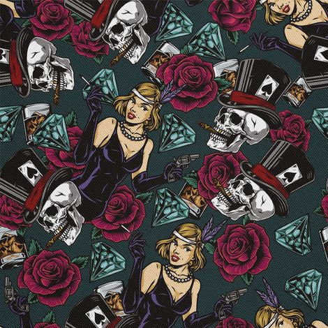 Telas decorativas para exteriores oxford - Motiv Mafia Poker I DX715 (1/5)