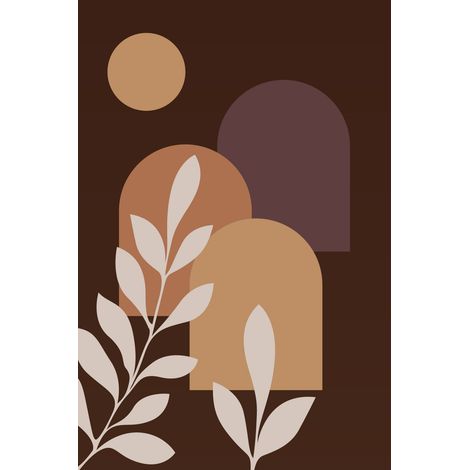 Papier peint panoramique - Feuille Boho - 130 cm x 195 cm (1/2)