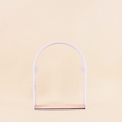 Etagère murale arche en métal blanc 32x25cm (1/5)