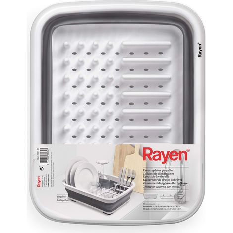Rayen  Scolapiatti Pieghevole  Organizzazione Efficiente  Risparmio di Spazio  Fori di Drenaggio  Piedini Antiscivolo  Misure: Esteso: 37,7 x 29,3 x 11,5 cm, Piegato: 37,7 x 29,3 x 5 cm (1/5)