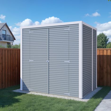 Abri de jardin bois Bertilo Fineline 18mm 3,26m² gris (1/5)