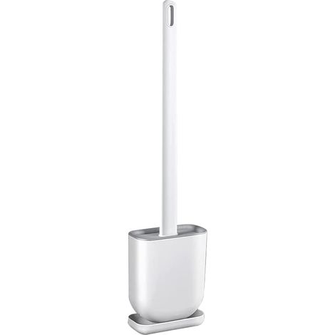 Ensemble brosse et support de toilette en silicone avec long manche en plastique antidérapant (1/5)