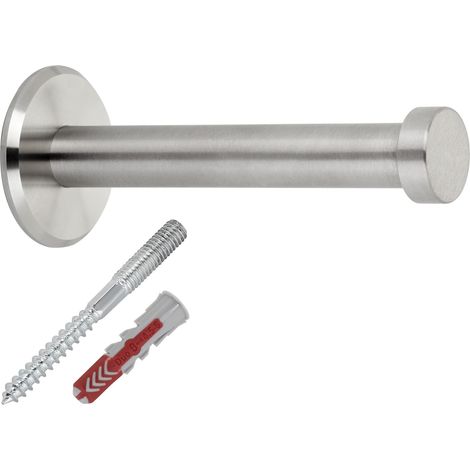 SOTECH Garderobenhaken TALEA (Ø 10 / 15 mm) Edelstahl massiv inkl. Befestigungsmaterial, gebürstet (Länge 70 mm, Gesamtlänge 73 mm), 3 x Wandhaken