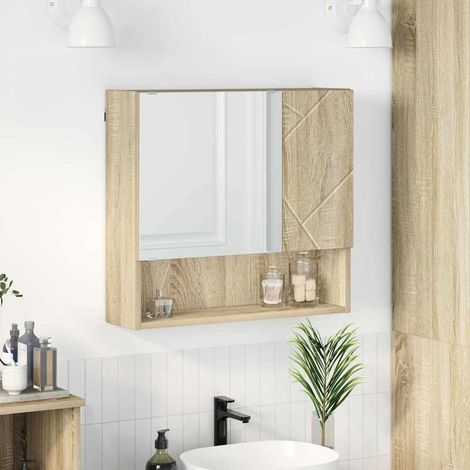 Mirror Cabinet Sonoma oak 59 x 17 x 55 cm Engineered wood vidaXL (1/5)