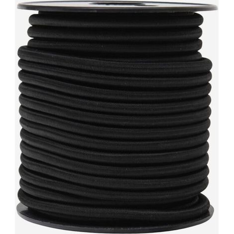Cuerda elástica negra tipo bungee, Ø 6 mm x 20 m (1/5)
