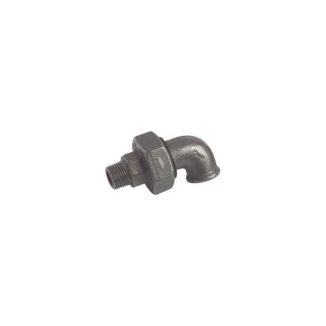 Lot de 10 raccords union coudés fonte noire à visser - mâle femelle 3/4'' (20/27)