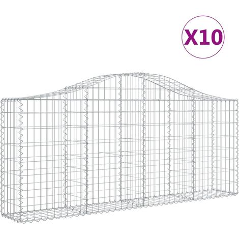 Maison Exclusive - Gabionen mit Hochbogen 10 Stk. 200x30x80/100cm