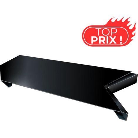 Angle 90° ECO50 pour couvertine acrotère - Noir Foncé - RAL 9005 - 8/10e - ALUHOME