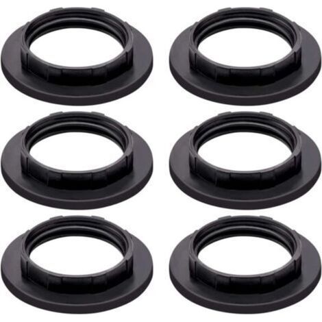 Set mit 6 schwarzen E14-Lampenschirmklemmen aus Kunststoff (1/5)