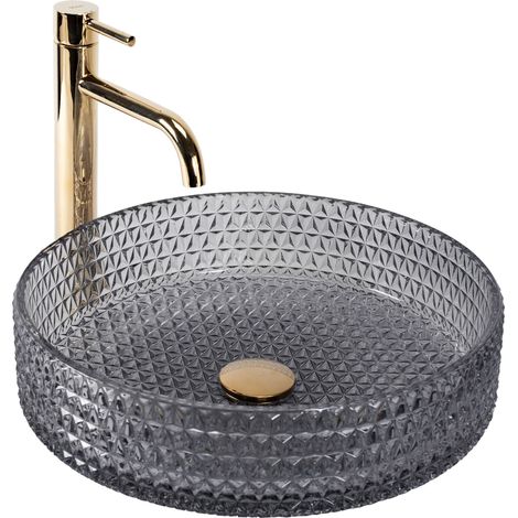 LAVABO CRISTAL 39 GRIGIO - DA APPOGGIO SKU REA-U8880 (1/5)