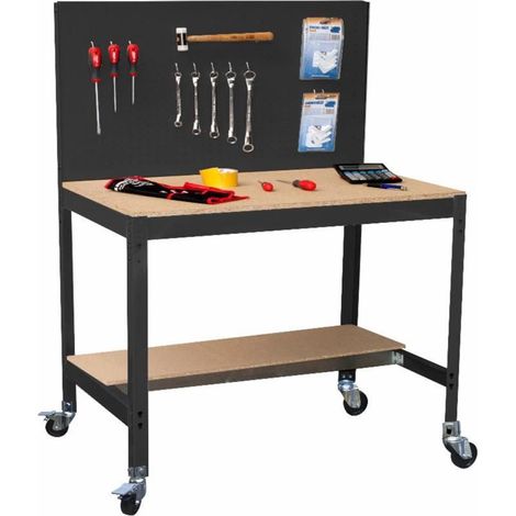 Mesa de Trabajo SIMONWORK con Ruedas BT 2 1200 antracita/madera (1/2)