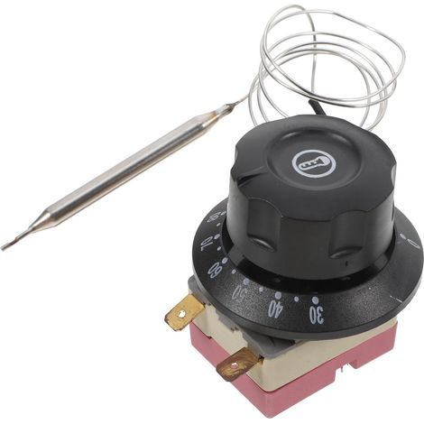 1 Thermostat Électrique 30-110°C, 2 Broches Angle 90°, Capuchon Noir, Pour Four, Friteuse Et Chauffe-eau (1/5)