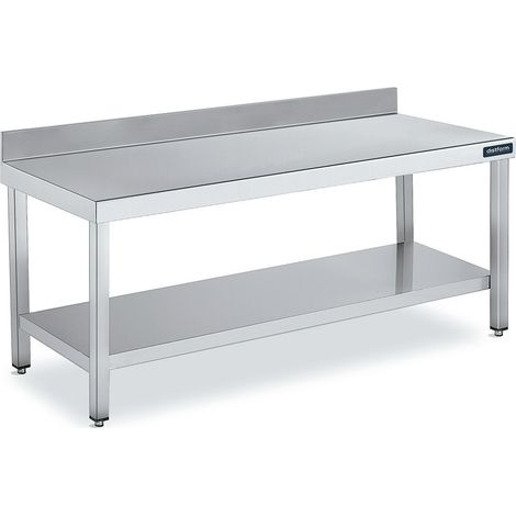 Table Adossée en Inox avec 1 étagère Profondeur 700 mm - Distform - FM167060