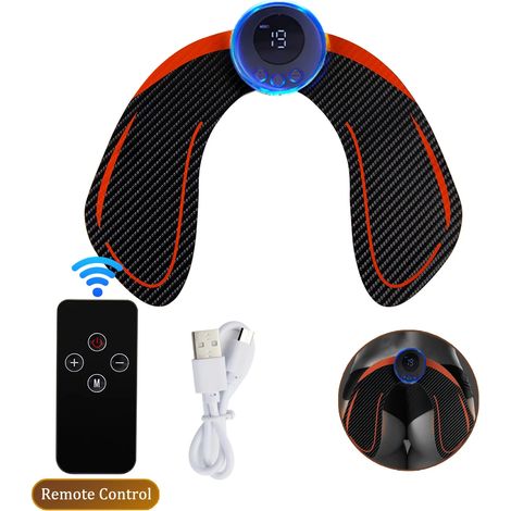 EMS-Elektromuskelstimulator für die Bauchmuskulatur, Fitness-Sticker, wiederaufladbar, Körpermassage, kabellos, LCD-Bildschirm, Gesäßmuskeltrainingsgerät 03543-AquaForge