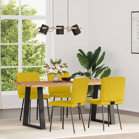 Maison Exclusive - Esszimmerstühle 4 Stk. Gelb Samt