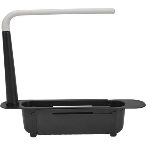 Étagère de rangement télescopique pour évier. longueur réglable. grande capacité. en polypropylène extensible. noire