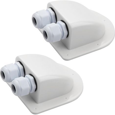 2 Pièce Passe Cable Etanche Passe Toit Camping Car Solaire IP68 Entrée Câble Double Blanc Fixation Panneau Solaire Camping Car ABS pour Camping Car Accessoires Bateau Caravane (1/5)