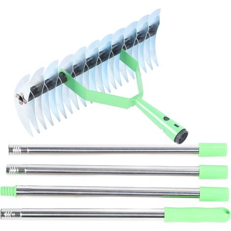 1.7m alloy steel thatch rake, gardening tool for dethatching lawns, clearing dead grass and loosening soil (1/5)