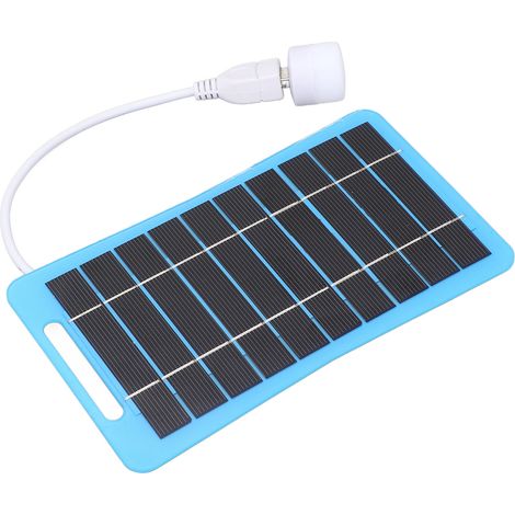 Panneau solaire portable USB 5V 5W avec poignée lumineuse bleue pour le camping en plein air (1/5)