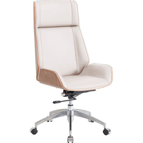 Sillon Giratorio Ulrich Simil Piel Blanco Crema. OK1579 (1/3)