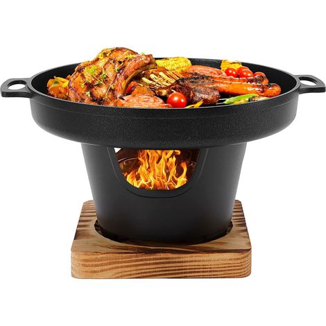 Barbecue au charbon de bois portable Mini barbecue coréen avec revêtement antiadhésif sans fumée Barbecue de table Barbecue de camping Cuisinière à l'alcool ou au charbon de bois (1/5)