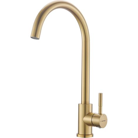 1 Robinet De Cuisine, Rotation 360 Degrés, 2 Modes Sortie Eau, Acier Inoxydable Or, Pour Évier (1/5)