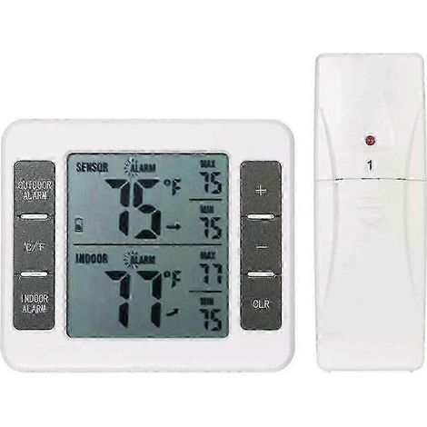 Thermomètre-hygromètre numérique LCD pour l'intérieur et l'extérieur.