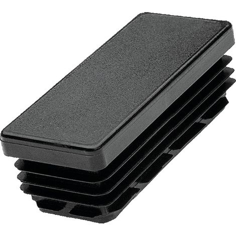 Embout rentrant plastique tube rectangulaire noir 50x20mm - FORTAPS - 19-50X20