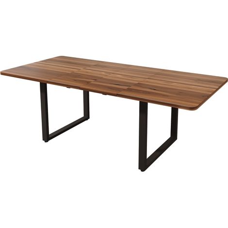Table à manger 180220 x 80 cm table de salle à manger extensible 3 longueurs réglables 6 à 10 places forme rectangulaire pieds en (1/5)