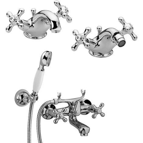 Set miscelatori Paffoni Iris lavabo bidet e gruppo vasca con scarico incluso