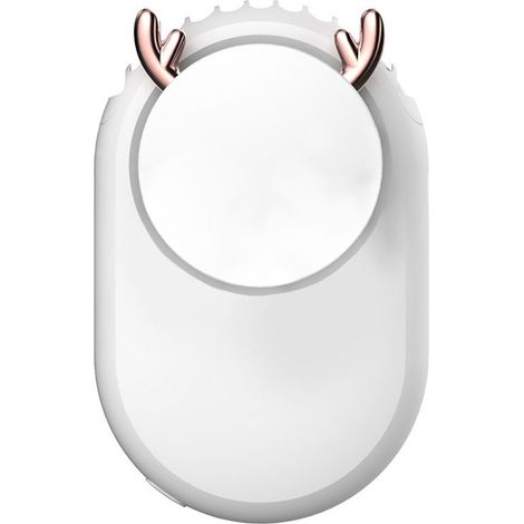 Ventilador de cuello colgante / Ventilador de cuello / Ventilador perezoso / Ventilador perezoso portátil con astas de ciervo blancas (1/5)