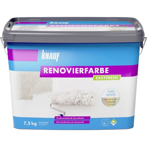 Knauf Spezialfarbe Easy Fresh 7,5 kg Putz Rauhfaser weiss Innen (1/3)