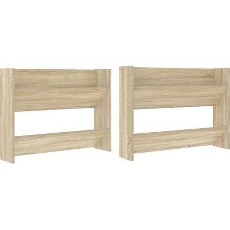 Set di 2 portascarpe da parete design moderno ingresso 80 x 18 x 60 cm in truciolato rovere sonoma 020047892