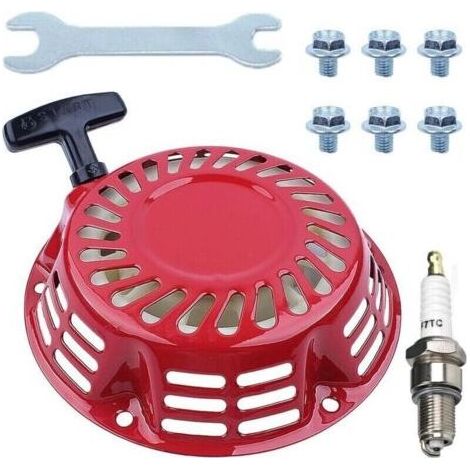 Seilzugstarter-Baugruppe für HONDA GX200, GX160, GX140, GX120, 168F und 5,5 PS/6,5 PS Motoren, Seilzugstarter mit Schrauben und Zündkerze, Ersatzteile für Seilzugstarter (1/5)