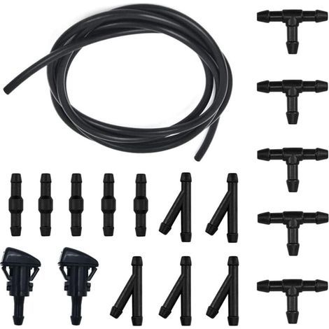 Kit tubo lavavetri, tubo per liquido lavavetri da 5 m, con 15 raccordi e 2 ugelli (1/4)