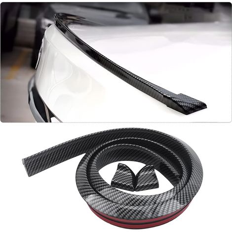Aileron arrière en caoutchouc imperméable 3D Aileron de coffre universel pour nombreux véhicules (fibre de carbone)