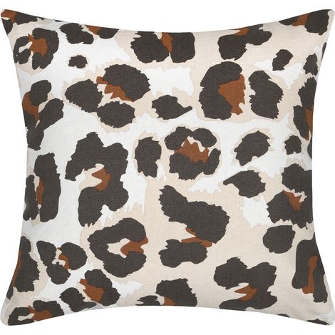 Housse de coussin imprimée motif léopard Marron Foncé 40x40 cm (1/2)