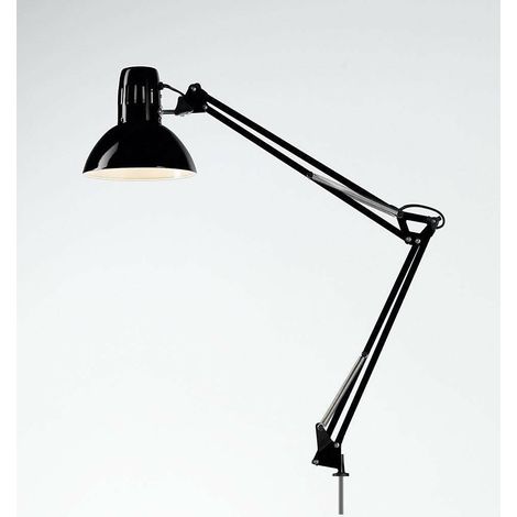 LÁmpara de sobremesa articulada con abrazadera 60w gran enchufe e27 negro 4025n