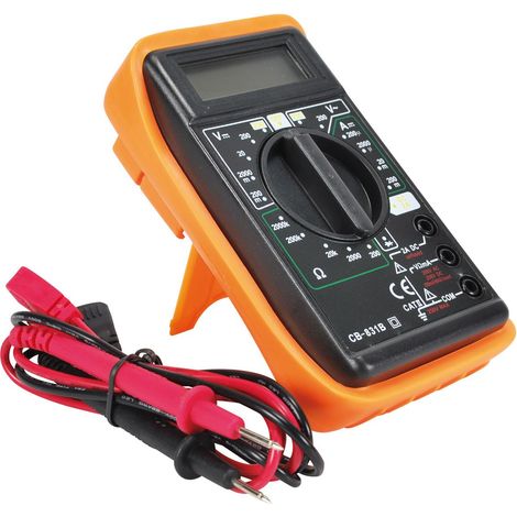 TEC HIT 732831 - Multimètre digital - 300 Volts - 18 calibres - Orange Et Noir (1/2)
