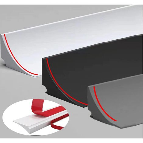 2M Bande d'étanchéité Silicone, joint baignoire autocollant, bande etancheite pour douche, cuisine, baguette finition plan de travail cuisine, Blanc (Deux Côtés Adhésifs) (1/5)